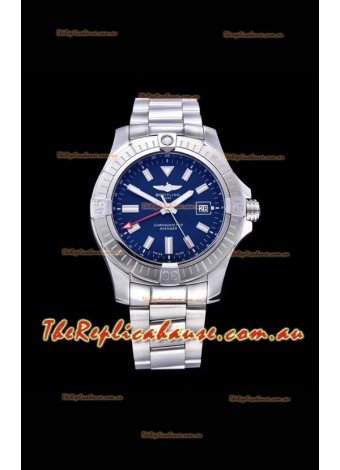 Breitling Avenger 43 Automatic Blue Dial Steel Strap 1:1 Mirror Swiss Replica Watch 