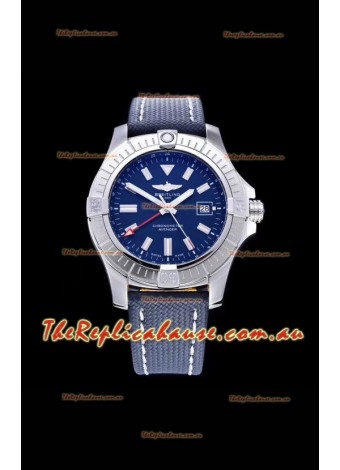 Breitling Avenger 43 Automatic Blue Dial Military Strap 1:1 Mirror Swiss Replica Watch 
