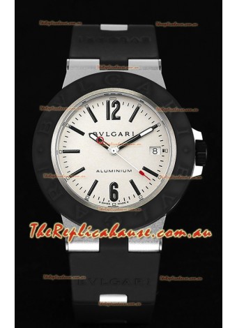 Bvlgari Aluminum 1:1 Mirror Swisss Replica Watch in White Dial 