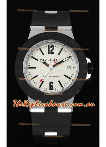 Bvlgari Aluminum 1:1 Mirror Swisss Replica Watch in White Dial - Steve Aoki Edition 