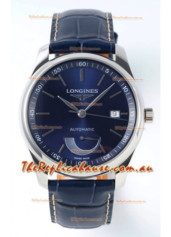 Longines Master Collection Automatic Power Reserve Blue Dial Swiss Replica Watch Leather Strap