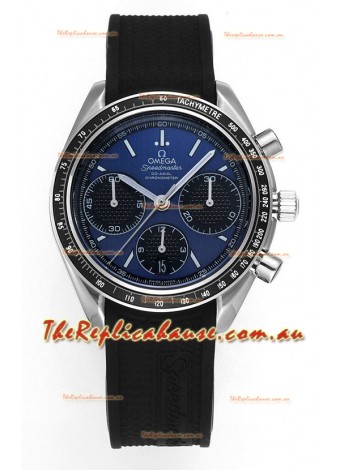 Omega Speedmaster Racing 904L Steel Chronograph 1:1 Mirror Replica in Blue Dial