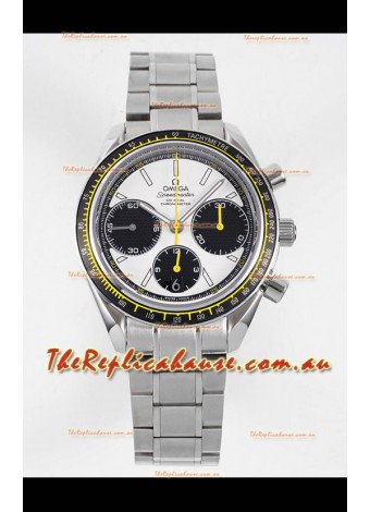 Omega Speedmaster Racing 904L Steel Chronograph 1:1 Mirror Replica in White Dial