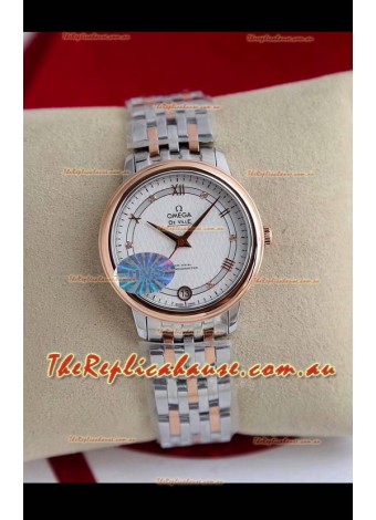 Omega De Ville Edition Swiss Automatic Watch in Two Tone Rose Gold White Dial 