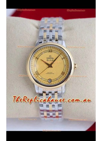 Omega De Ville Edition Swiss Automatic Watch in Two Tone Rose Yellow Gold - Gold Dial