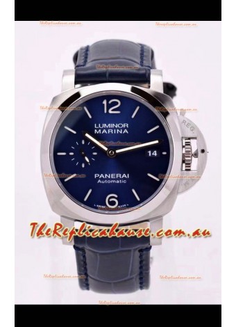 Panerai Luminor PAM01393 Automatic Blue Dial 42MM 1:1 Mirror Quality - 904L Steel in Leather Strap