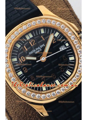Patek Philippe Aquanaut 5067A Swiss Replica Watch in Yellow Gold Black Dial - 35MM