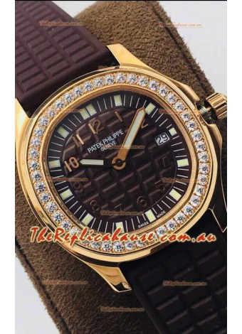 Patek Philippe Aquanaut 5067A Swiss Replica Watch in Yellow Gold Brown Dial - 35MM
