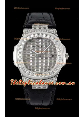 Patek Philippe Nautilus 5711/A Swiss Replica Watch 1:1 Mirror Replica in 904L Steel Diamonds Casing