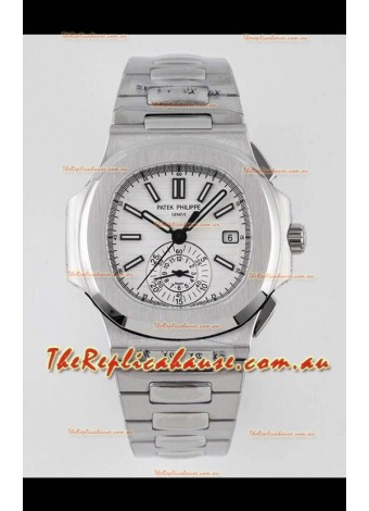 Patek Philippe Nautilus 5980/1A 904L Steel Case in White Dial - 1:1 Mirror Replica