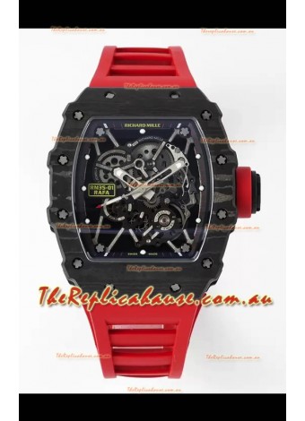 Richard Mille RM35-01 Rafael Nadal Carbon Fiber Casing with Genuine Tourbillon Super Clone Watch 