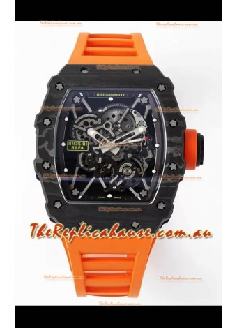 Richard Mille RM35-01 Rafael Nadal Carbon Fiber Casing with Genuine Tourbillon Super Clone Watch 