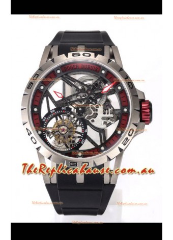 Roger Dubuis Excalibur Spider Flying Tourbillon Skeleton Titanium Casing 45MM  1:1 Mirror Swiss Watch