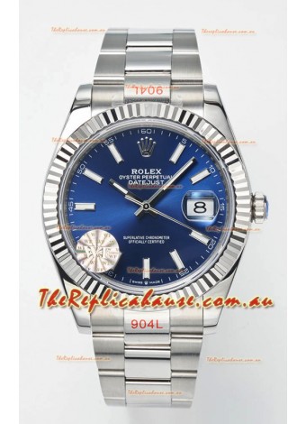 Rolex Datejust Cal.3235 Movement Swiss Watch 1:1 Mirror Replica 904L Steel 41MM - Blue Dial 