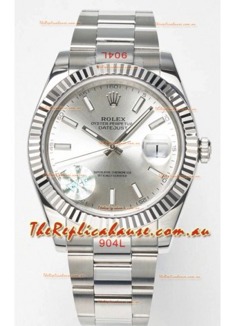 Rolex Datejust Cal.3235 Movement Swiss Watch 1:1 Mirror Replica 904L Steel 41MM - Steel Dial 