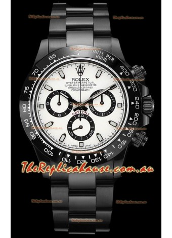 Rolex Daytona Blaken 1:1 Swiss Mirror Replica White Dial Cal.4130 Movement (WITH BOX) 