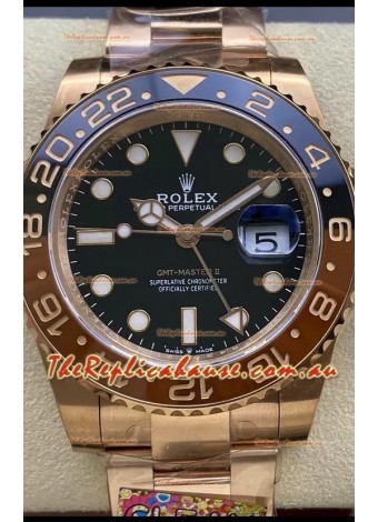 Rolex GMT Masters II M126715CHNR Everose Gold Swiss Replica 1:1 Mirror Watch - 904L Steel 
