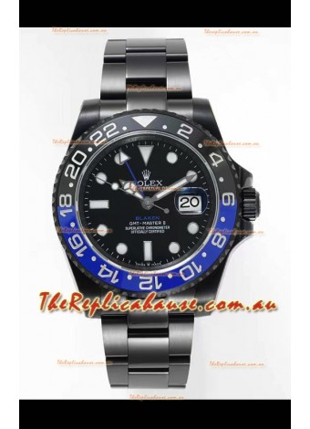 Rolex GMT Masters II REF.126710BLRO Batman BLAKEN Swiss Replica - 904L Steel in DLC Coating