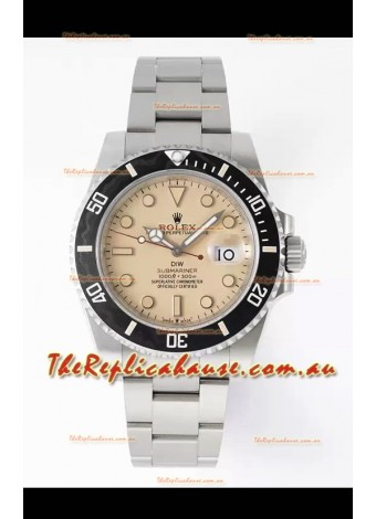 Rolex Submariner DiW Stainless Steel Casing Black Ceramic Bezel Edition Watch 
