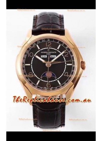Vacheron Constantin Fiftysix Edition Rose Gold Watch 904L Steel 1:1 Mriror Replica Black Dial 