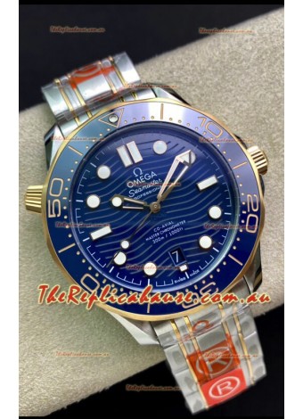 Omega Seamaster 300M Co-Axial Master Chronometer Blue Dial Two Tone Casing 1:1 Mirror Replica
