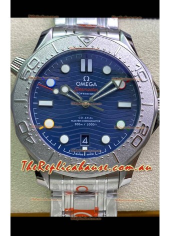 Omega Seamaster 300M Co-Axial Master Chronometer Blue Dial Titanium Bezel - 1:1 Mirror Replica