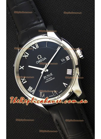Omega De-Ville Annual Calendar Co-Axial Swiss Replica Watch 1:1 Mirror Edition in Black Dial