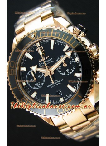 Omega Seamaster Planet Ocean 600M Chronograph 1:1 Mirror Replica Pink Gold Watch 