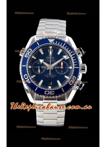 Omega Planet Ocean 600M Chronograph 904L Steel Blue Dial 1:1 Mirror Replica Timepiece 