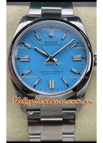 Rolex Oyster Perpetual REF# 126000 36MM Swiss Movement Tiffany Blue Dial 904L Steel 1:1 Mirror Replica Watch