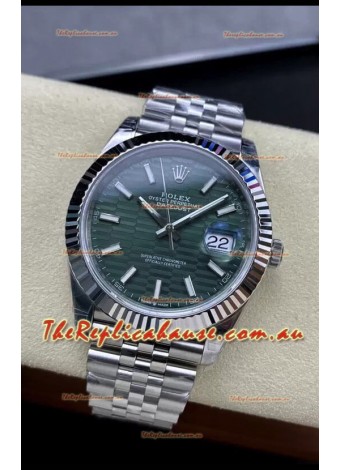 Rolex Datejust Cal.3235 Movement 1:1 Mirror Replica 904L Steel 41MM - Green Fluted Motif Dial