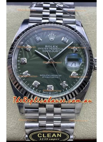 Rolex Datejust Cal.3235 Movement 1:1 Mirror Replica 904L Steel 36MM - Green Palm Motif Dial