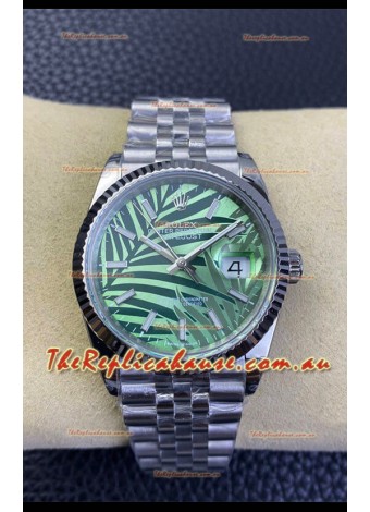 Rolex Datejust Cal.3235 Movement 1:1 Mirror Replica 904L Steel 36MM - Green Palm-Motif Dial