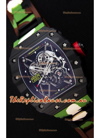 Richard Mille RM35-01 Rafael Nadal Forged Carbon Case with Camouflage Rubber Strap 