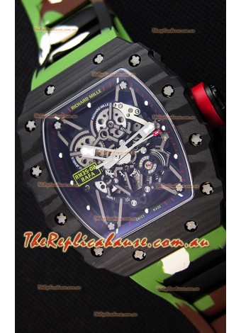 Richard Mille RM35-02 Rafael Nadal Forged Carbon Case with Camouflage Rubber Strap 