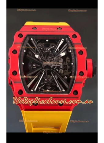 Richard Mille RM12-01 Carbon Fiber Case Genuine Tourbillon Movement 1:1 Mirror Replica Watch