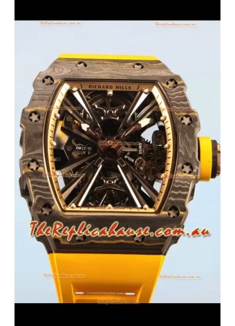 Richard Mille RM12-01 Carbon Fiber Case Genuine Tourbillon Movement 1:1 Mirror Replica Watch