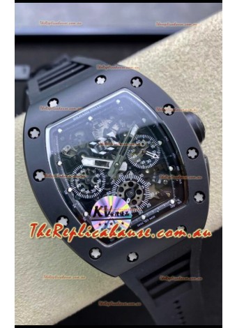 Richard Mille RM011 Felipe Massa 1:1 Mirror Black Ceramic Case Watch 