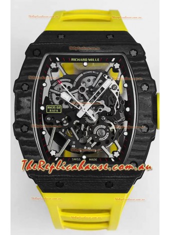Richard Mille RM35-02 Rafael Nadal Carbon Fiber Casing with Genuine Tourbillon Super Clone Watch
