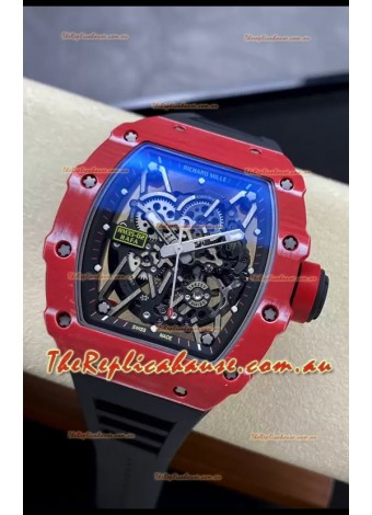 Richard Mille RM35-02 Rafael Nadal Red Carbon Fiber Casing with Genuine Tourbillon Super Clone Watch