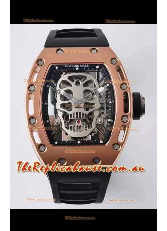 Richard Mille RM052 Skull Genuine Tourbillon Edition Watch in Rose Gold Casing