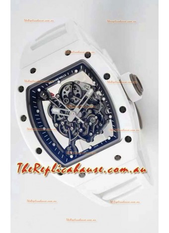 Richard Mille RM055 Ceramic Casing 1:1 Mirror Replica Watch in White Strap 