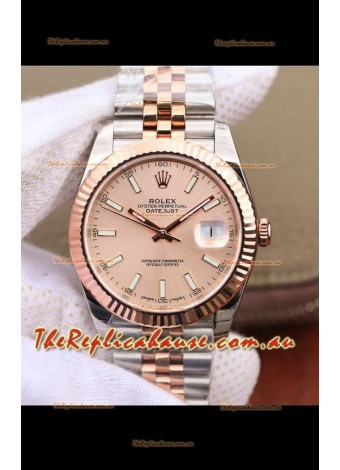 Rolex Datejust 41MM Cal.3135 Movement Swiss Replica Watch in 904L Steel Two Tone Champange Dial