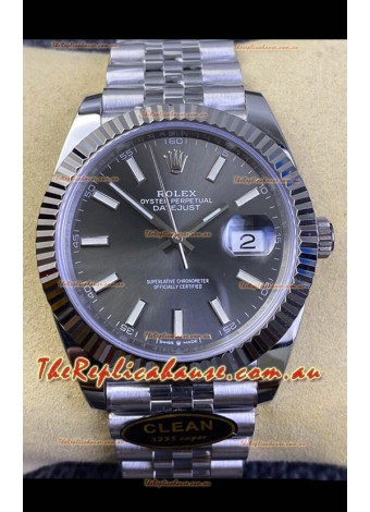 Rolex Datejust 41MM Cal.3135 Movement Swiss Replica Watch in 904L Steel  / Grey Dial