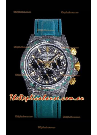 Rolex Daytona DiW Forged Cabon Casing 1:1 Mirror Replica Black Carbon Dial