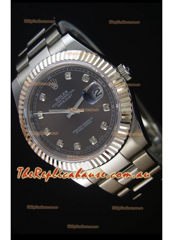Rolex Datejust Japanese Replica Watch - Grey Dial in 41MM with Oyster Strap