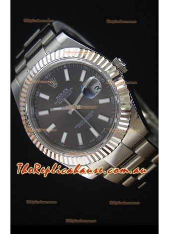 Rolex Datejust Japanese Replica Watch - Grey Dial in 41MM with Oyster Strap