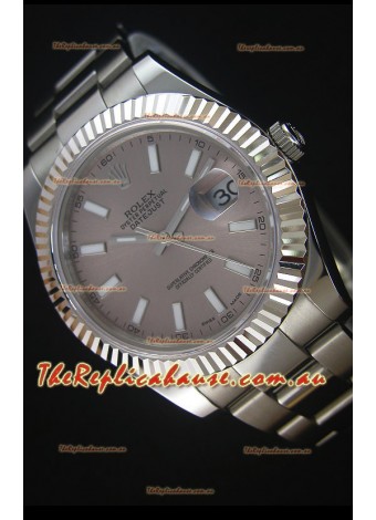 Rolex Datejust Japanese Replica Watch - Grey Dial in 41MM with Oyster Strap