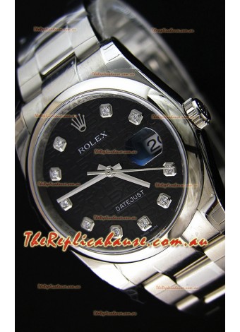 Rolex Datejust Japanese Replica Watch - Black Dial in 36MM with Oyster Strap