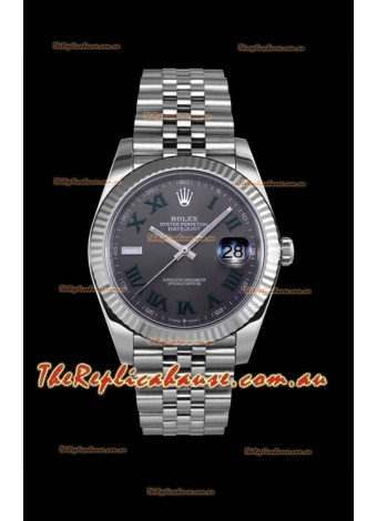 Rolex Datejust Wimbledon Edition Japanese Replica Watch - Grey Dial in 41MM 